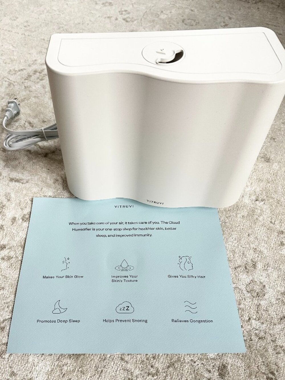Vitruvi Cloud white humidifier, brand new (never used) 🤍